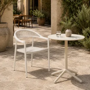 Modern Outdoor Aluminum Teslin Rope Dining Chair Commercial Patio Restaurant Cafe Hotel Garden Furniture