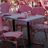 Modern Outdoor Cafe Furniture Set with Dining Chairs for Hotel Park Use PE Rattan Material