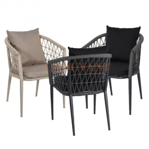Modern Outdoor Furniture Popular Garden Furniture Outdoor Table and Chair Set Aluminum Woven Rope Chair