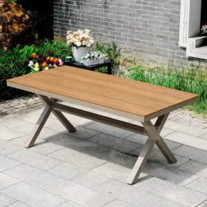 Modern Outdoor Garden Furniture Dining Tables Plastic Wood Patio Table Chair Set