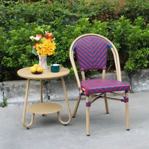 Modern Outdoor Patio Dining Rattan Bistro Chairs Aluminum Alloy Frame Powder Coated Finish 2-3 Year Warranty for Cafe Villa