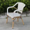 Modern Outdoor Rattan Aluminum Dining Chairs for Bistro Restaurant Terrace Park Villa Use