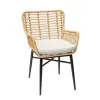 Modern Outdoor Rattan Dining Chairs with Aluminum Frame Comfortable for Patio Garden Park Villa Use