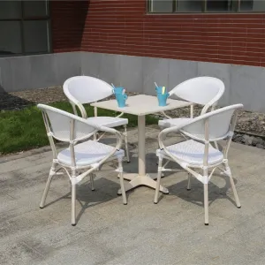 Modern Outdoor Stackable Teslin Garden Dining Chair Set for Cafe Courtyard Entry