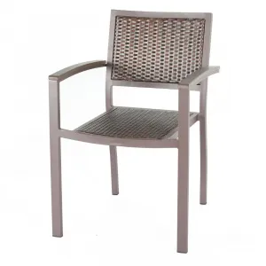 Modern Outdoor Stacked Garden Dining Chairs Waterproof PE Rattan Armchairs for Villa Garden Use