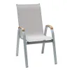 Modern Outdoor Villa Park Patio Chair Aluminum Frame Teslin Fabric Mesh Waterproof Comfortable Armchair Powder Coated