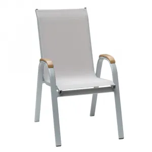 Modern Outdoor Villa Park Patio Chair Aluminum Frame Teslin Fabric Mesh Waterproof Comfortable Armchair Powder Coated