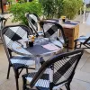 Modern Outdoor Woven Dining Chair Aluminum Alloy Frame Powder Coated Finish 2-3 Year Warranty for Villa Courtyard Balcony Patio