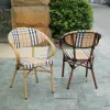 Modern Pale Yellow Teslin Outdoor Armchairs for Park Villa Courtyard Use