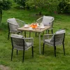 Modern Stackable Aluminum Outdoor Garden Dining Chairs-Villa Courtyard Use