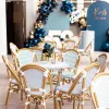 Modern Stackable PE Rattan Bistro Chair Handwoven Waterproof Outdoor Dining Chair for Hotel Park Use
