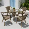Modern Style Outdoor Garden Cafe PE Cane Furniture French Paris Bistro Restaurant Chairs