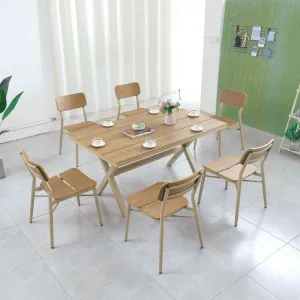 Modern Style Outdoor Patio Table and Chair Environmental protection Materials Aluminum Plastic Wood Chairs Outdoor Chairs
