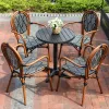 Modern Waterproof Aluminum Alloy Arm Chairs for Outdoor Dining Hotel Restaurant Use-Garden Furniture