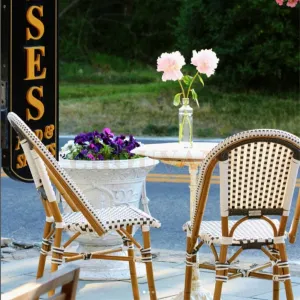 Modern Waterproof Aluminum Alloy PE Rattan Outdoor Bistro Chair for Hotel Villa Dining