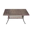 Modern 150X90XH73cm 2-Piece Square Die-Cast Aluminum Dining Table Furniture for Home and Park Chinese Outdoor Home Collection