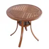 New Product Patio Furniture Metal Round Garden Balcony Table Outdoor Aluminum Slat Patio Table