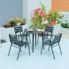 Nordic Carbon Steel Round Side Table Modern Minimalist Outdoor Patio Coffee Table Balcony Garden Small Round Dining Table