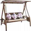 Nordic Leisure Modern 3-Seat Outdoor Hanging Swing Chair for Balcony Park or School Made of Durable Aluminum Metal