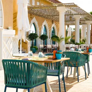 Nordic Outdoor Aluminum Braided Rope Dining Chair Waterproof Flame Retardant Garden Rope Chair