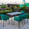 Nordic Style Outdoor Leisure Patio Waterproof Sunscreen Dining Room Aluminum Woven Rope Chair
