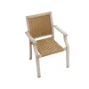 On Sale Outdoor Lawn Furniture Bamboo Look Patio PE Wicker Restaurant Dinner Arm Rattan Chair Rattan Chair Garden Chair