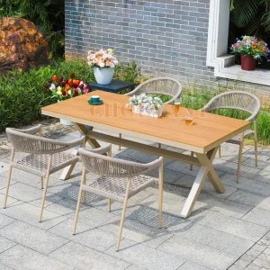 Outdoor Cafe Restaurant Furniture Patio Woven Rope Dining Chair Rope Chairs