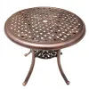 Outdoor Cast Aluminum Coffee Table Courtyard Furniture with Sunshade Hole Garden Cast Aluminum Table