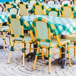 Outdoor Europe French Bistro Chairs Waterproof PE Rattan Wicker Chair