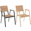 Outdoor Furniture Armchair Modern Plastic Wood Stackable Garden Chair