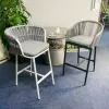 Outdoor Furniture Wooden Garden Chair Metal Aluminum Rope Woven Dining Garden Chairs Garden Set Furniture Chairs