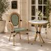 Outdoor Garden Chair Aluminum Alloy Frame Teslin Fabric Chair Stackable Dining Chair for Cafe Restaurant Hotel Furniture