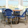 Outdoor Garden French Cafe Aluminum Rattan Woven Durable Waterproof Dining Villa Patio Chair