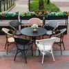 Outdoor Hot Selling Teslin Dining Chair Garden Dining Chair Aluminum Woven Teslin Furniture