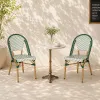 Outdoor PE Rattan Bistro Chair Aluminum Alloy Frame Waterproof UV Resistant French Cafe Restaurant Patio Dining Chair