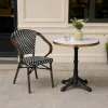 Outdoor Patio French Bistro Armchair PE Rattan Aluminum Alloy Frame Garden Balcony Dining Chair