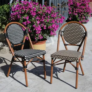 Outdoor Rattan Furniture PE Rattan Chairs Commercial Restaurant Tables and Chairs