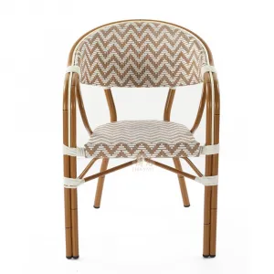 Outdoor Stackable Garden Chairs Traditional Design Aluminum Frame Waterproof Durable Teslin Mesh Furniture for Villa Park Hotel