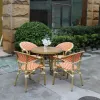 Outside French Bistro Rattan Table and Chairs Outside Patio Garden French Restaurant Table and Chairs