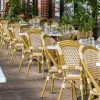 PE Rattan Wicker French Bistro Chair Aluminum Frame Outdoor Stackable Cafe Restaurant Patio Garden Chair