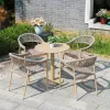 Patio Waterproof Aluminum Braided Rope Chair Luxury Leisure Outdoor Metal Chair