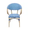 Popular Garden Cheap Modern French Bistro Dining Chairs Set Multi Color PE Rattan for Exterior Use in Villa Courtyard