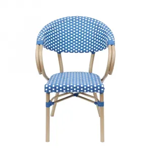 Popular Garden Cheap Modern French Bistro Dining Chairs Set Multi Color PE Rattan for Exterior Use in Villa Courtyard