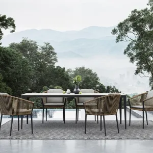 Simple Design Cheap Outdoor Aluminum Colorful Garden Courtyard Restaurant Bistro Stackable Rattan Dining Chairs