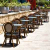 Stackable Modern French Terrace Rattan Chairs with Outdoor Furniture