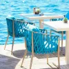 Stackable Outdoor Patio Garden Set Furniture Woven Outdoor Chairs Patio Cast Aluminum Rope Chair Furniture