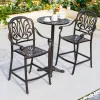Stylish Modern Cast Aluminum Outdoor Bar Chairs with Comfortable Removable Design for Hotels Restaurants Bars