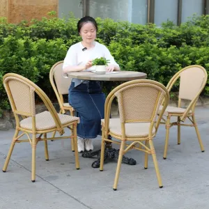 Stylish Modern Outdoor Aluminum Teslin Mesh Chair-Waterproof Fabric Patio Leisure Use