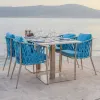 Terrace Outdoor Restaurant Patio Garden Set Furniture Rope Woven Outdoor Dining Chair Patio Rope Chair Furniture