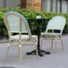 Terrace Stacked French Wicker Rattan Chairs Paris Bamboo Garden Bistro Chairs Bistro bar Chairs Outdoor Aluminum Furniture